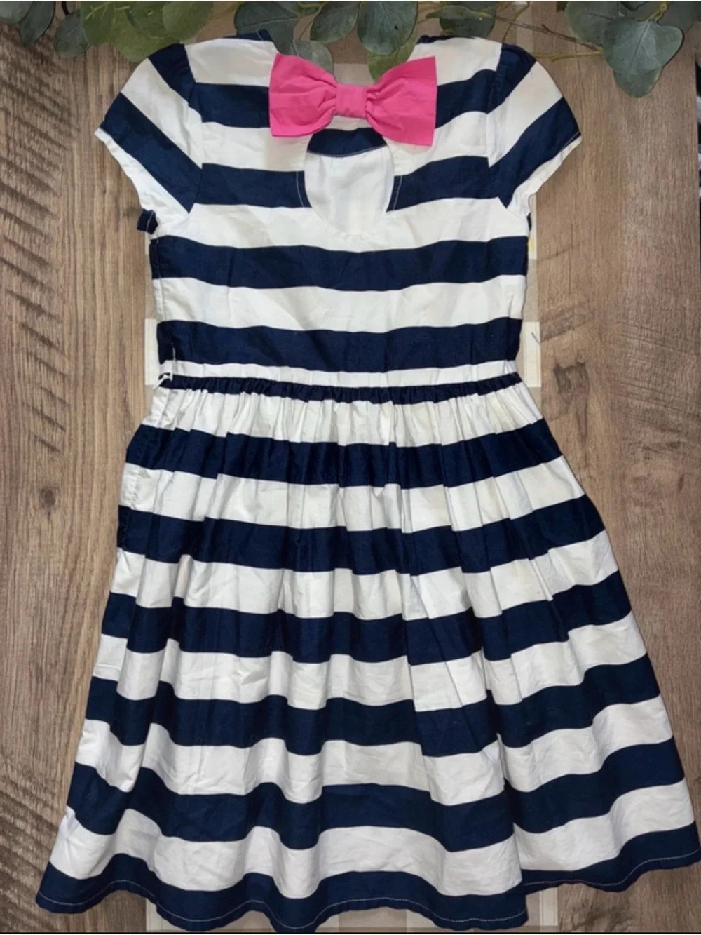 Gymboree Navy and White Striped Short Sleeve Dress